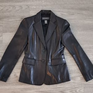 Leather blazer jacket
